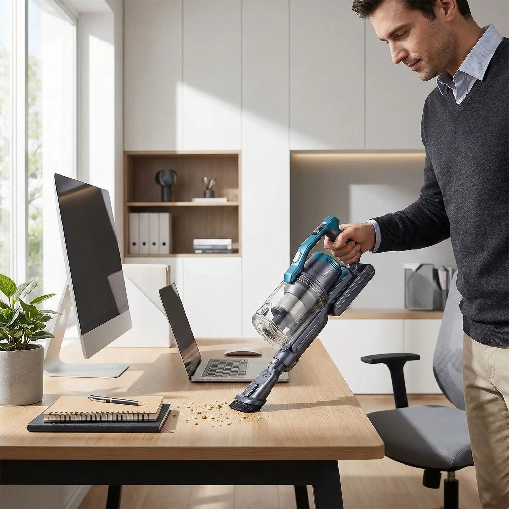 mode brosse aspirateur a main nettoyage bureau