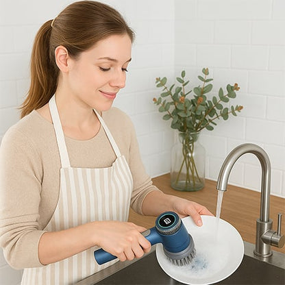 nettoyage vaisselle brosse rotative nettoyage bleu