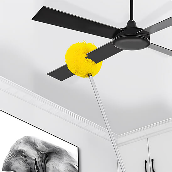 plumeau jaune ventilateur noir