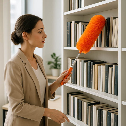 plumeau orange femme tailleur bibliotheque