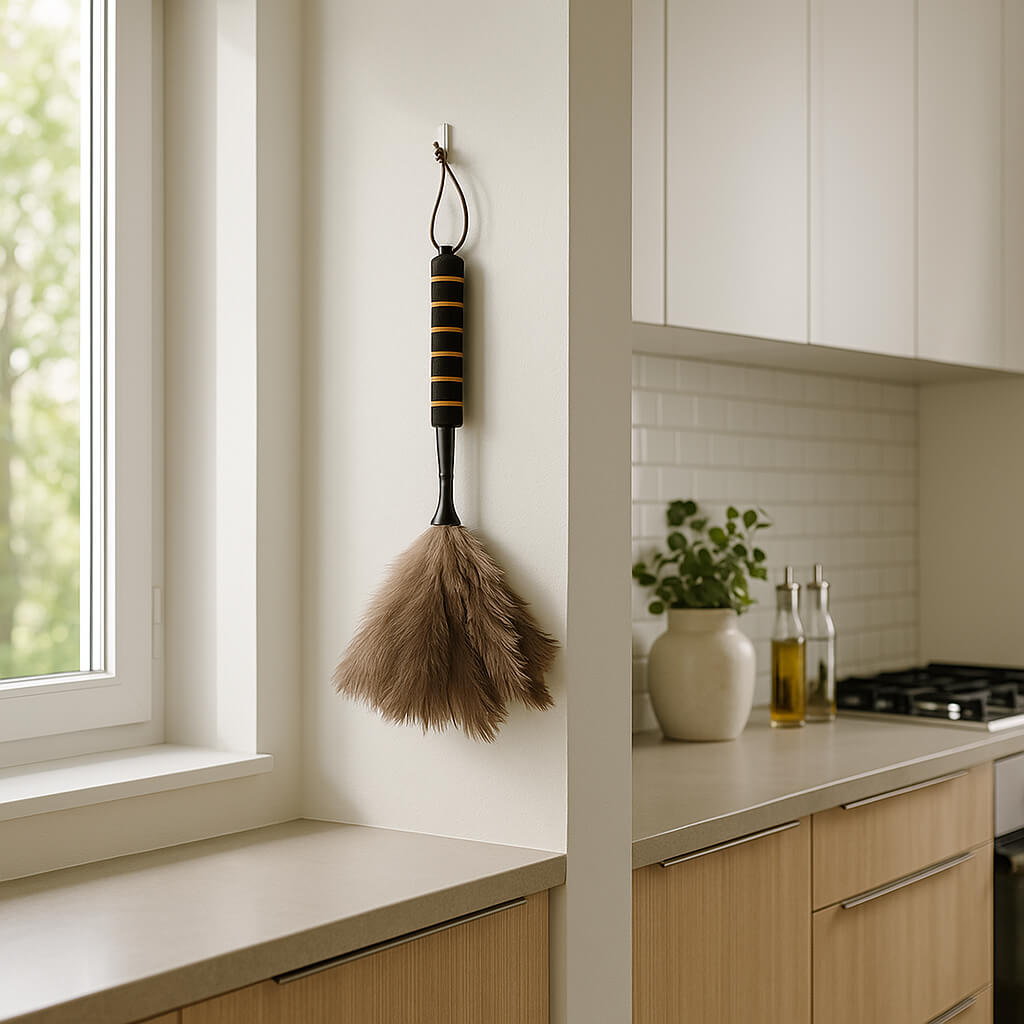 plumeau pour poussiere fixable pratique sans place