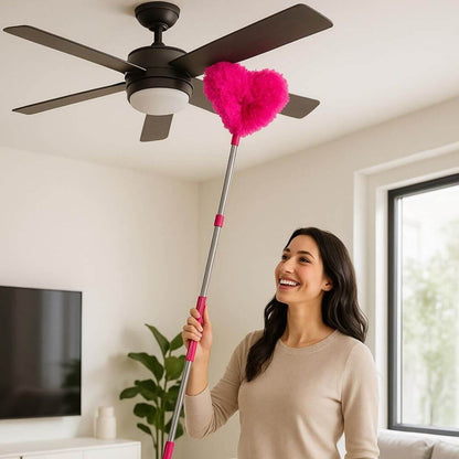 plumeau rose femme heureuse