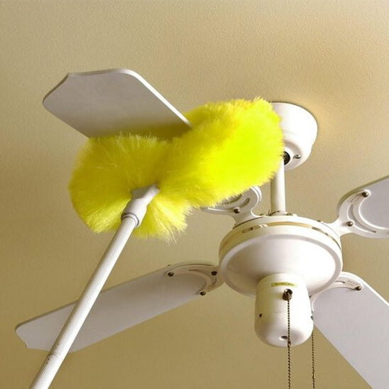 plumeau ventilateur jaune plafond