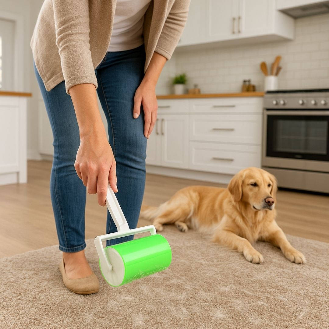 poils chien long brosse anti poil verte nettoyage tapis
