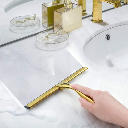 raclette vitre nettoyage marbre salle de bain lavabo or