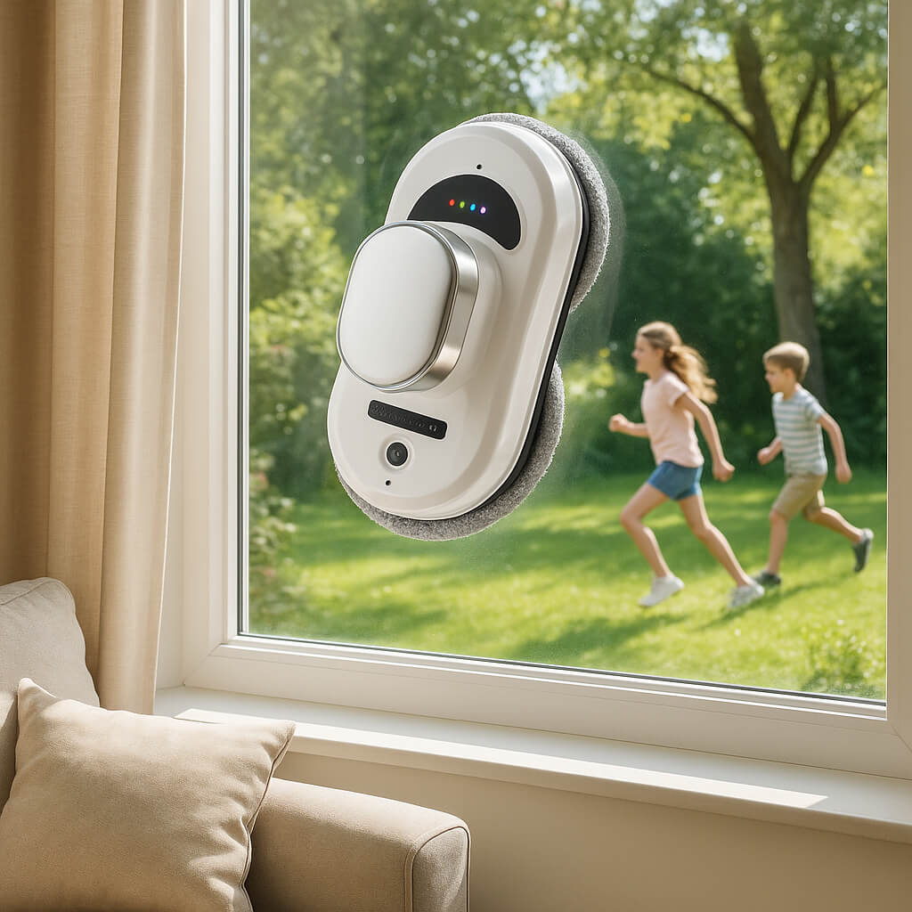 robot lave vitre nettoie seul enfant jardin