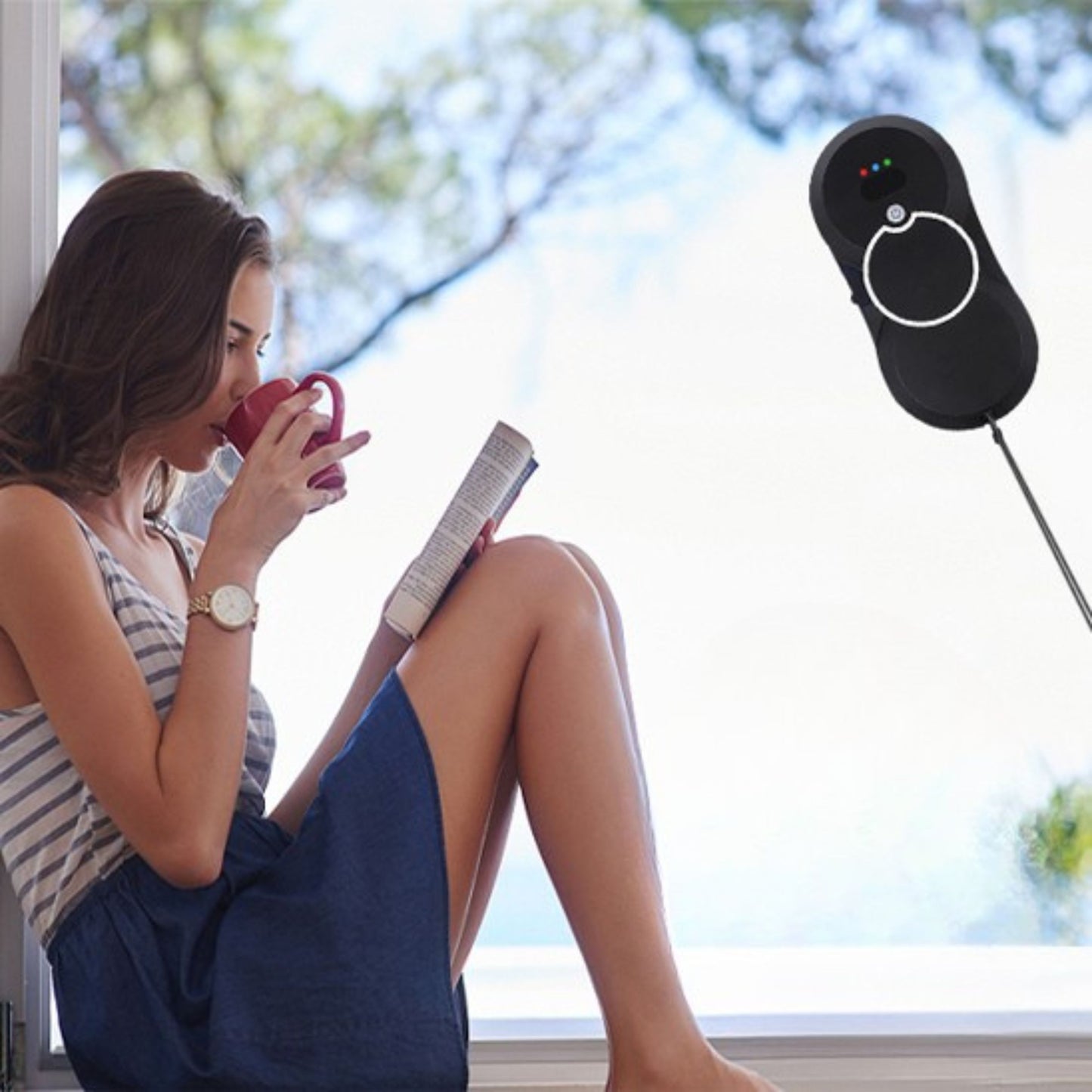 robot lave vitres noir femme bon temps