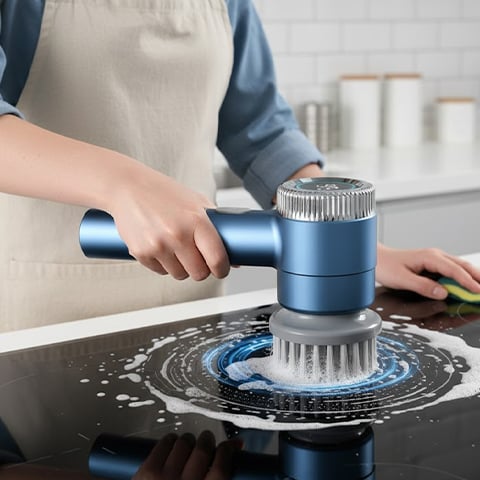 rotation brosse rotative nettoyage bleu plaque vitro