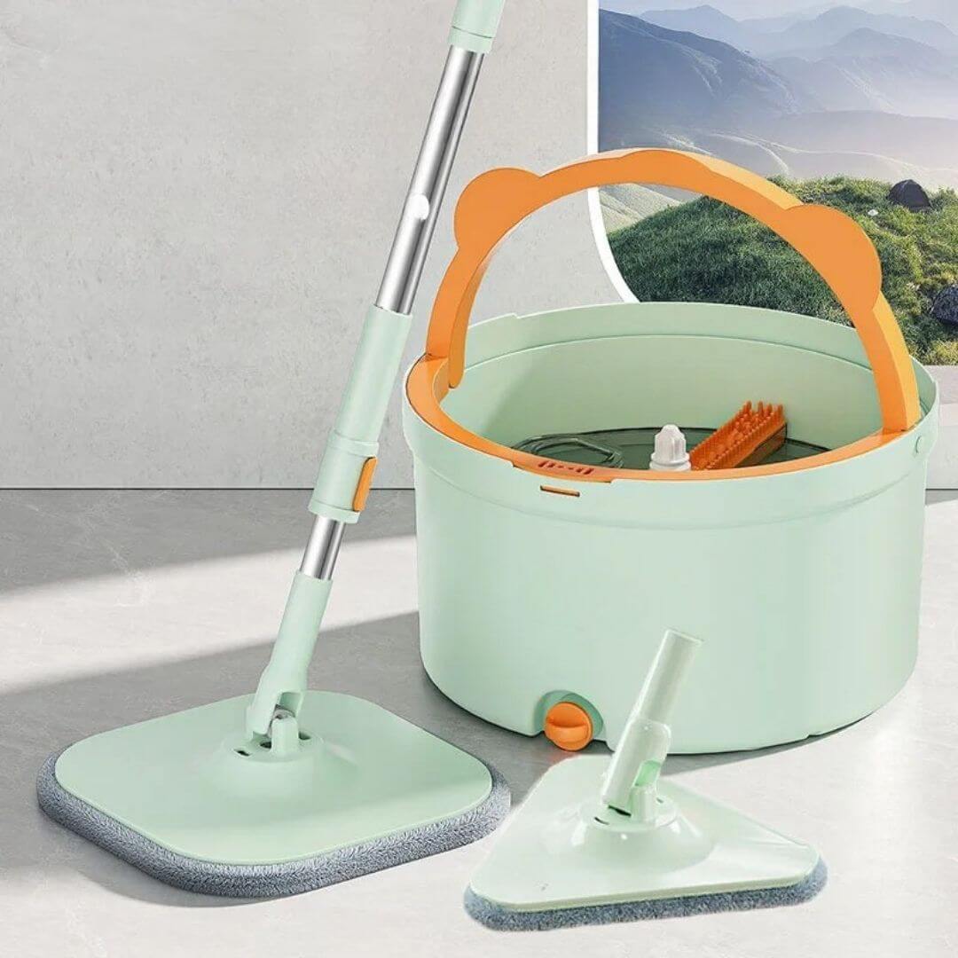 serpillere verte orange tete double seau