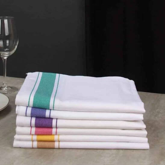 torchon six coloris different blanc