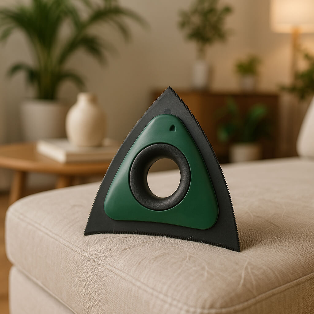 triangulaire brosse verte pouf salon