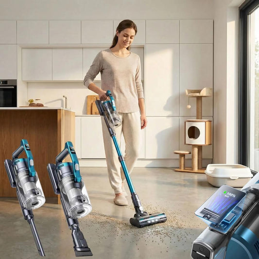 trois modes fonction aspirateur a main bleu azure