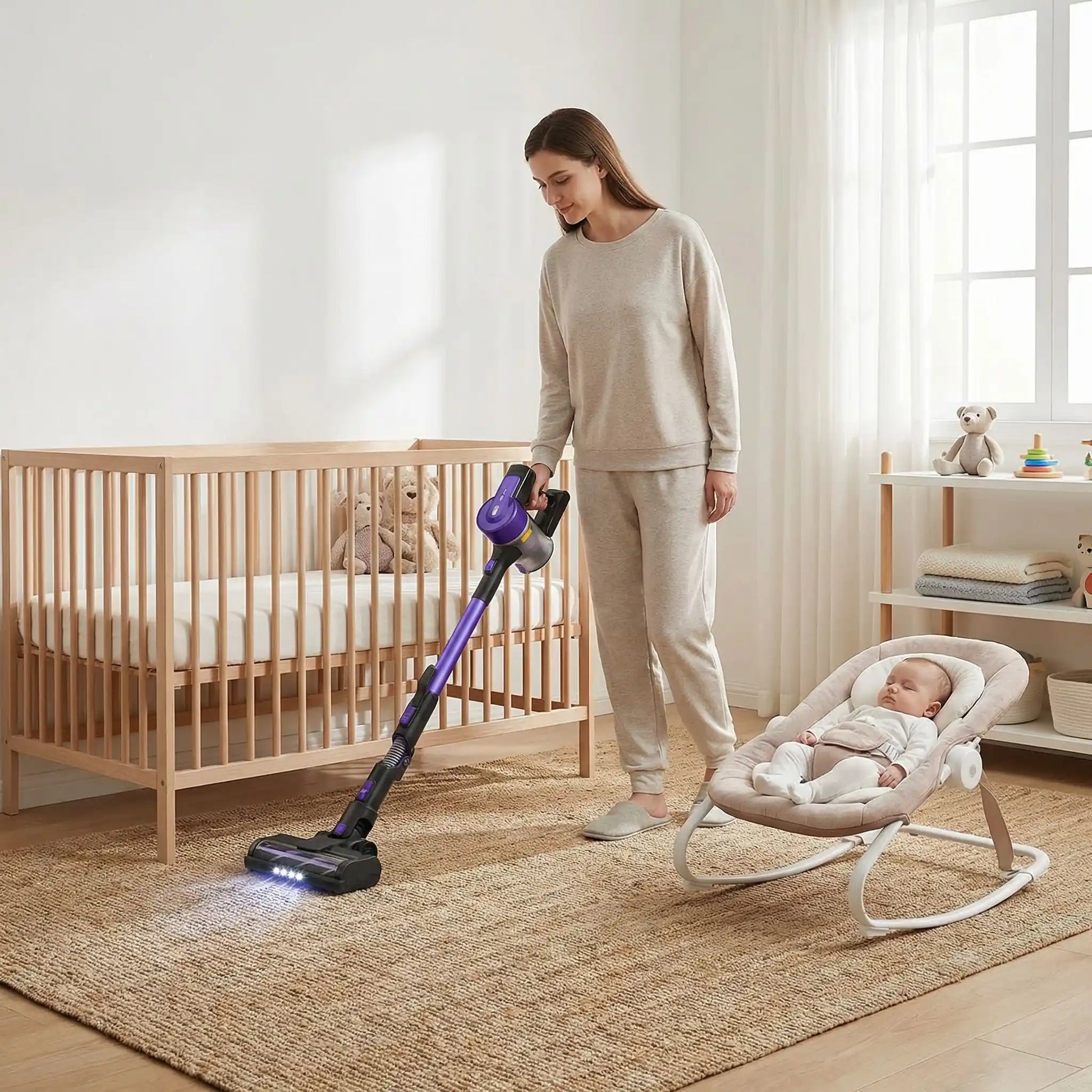 ultra silencieux aspirateur a main lumiere led capteur