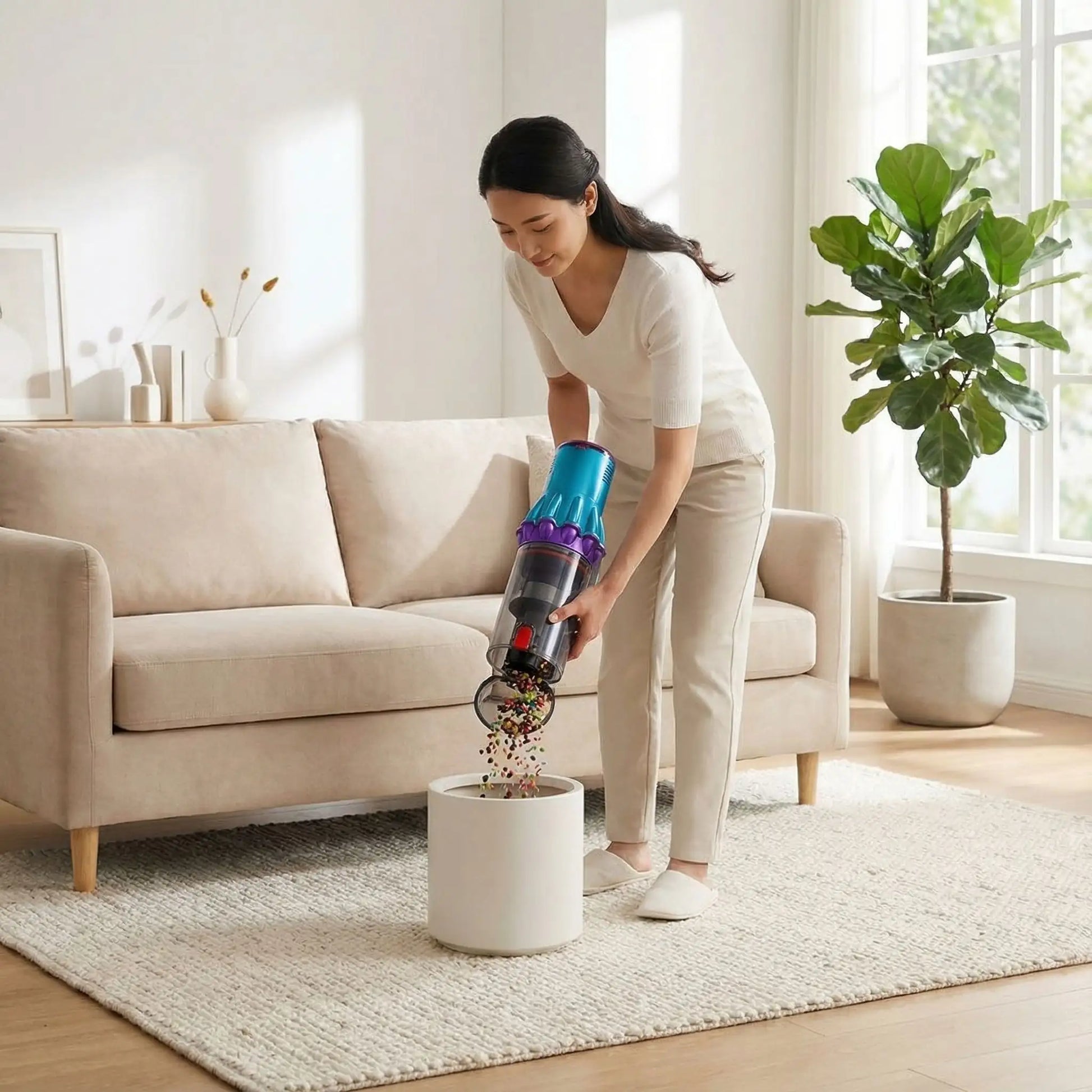 vidange bac aspirateur a main violet bleu